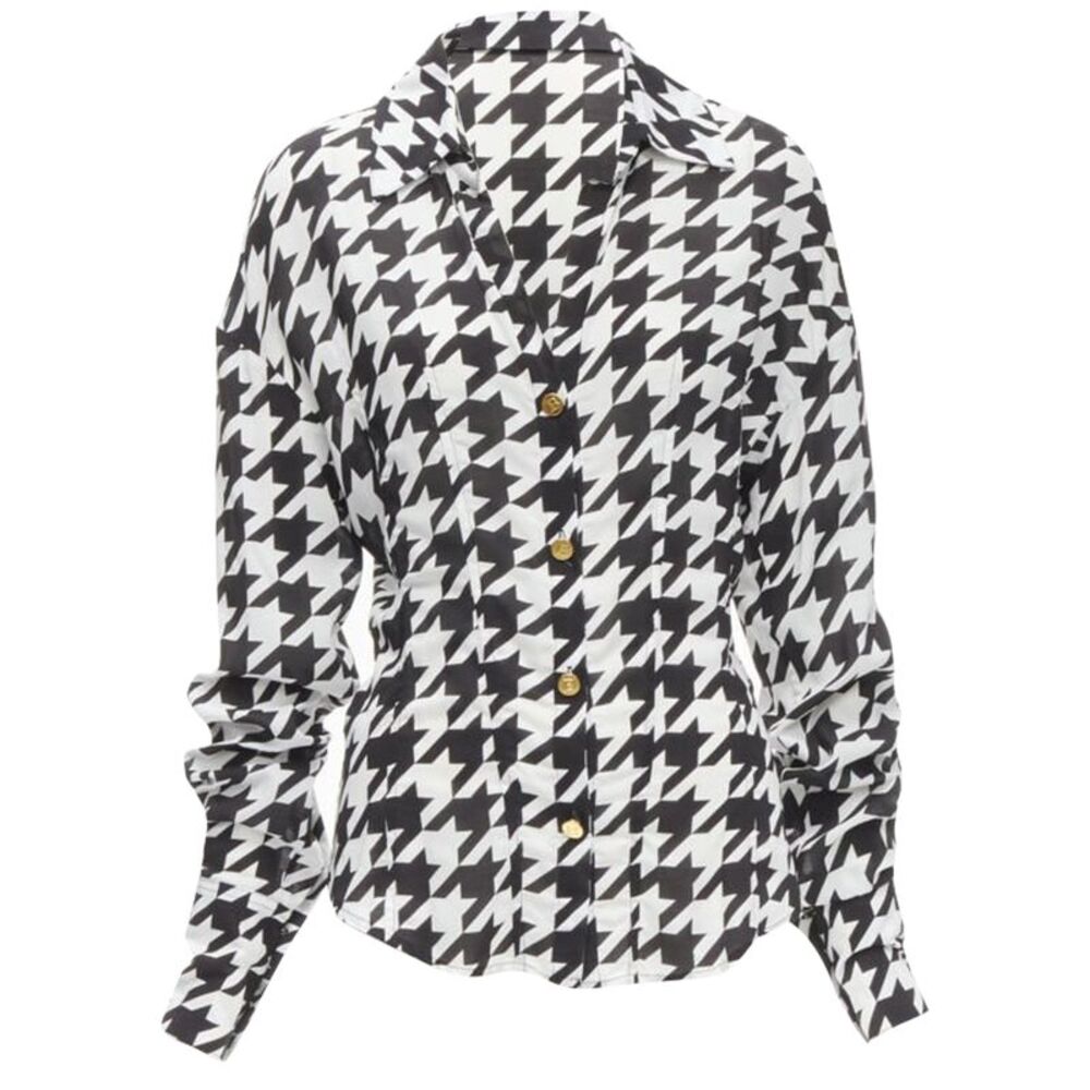Balmain Houndstooth B Button Blouse